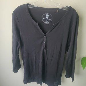 Tommy Bahama 3/4 Sleeve Blouse Black NWT